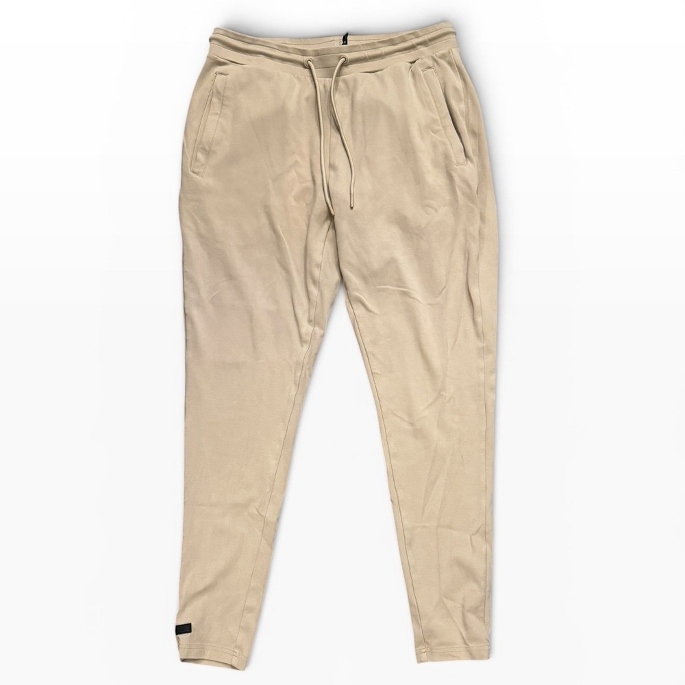 Alphalete Mens Joggers Tan Beige Athletic Tapered Sweatpants Athleisure Large